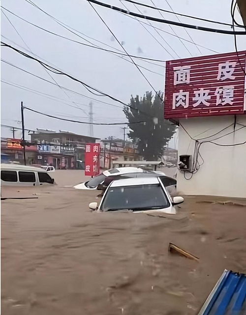 超强暴雨突袭秦皇岛，车辆顺流而下的警示
