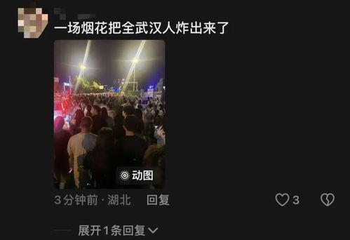 武汉烟花秀，人多到地铁跑不动