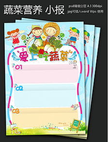 宝宝健康成长，食物营养小报模板