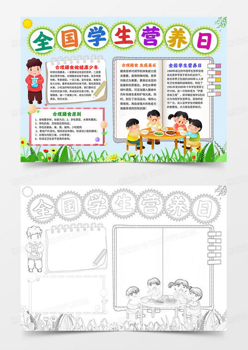 营养小达人，食物营养手抄报图片模板与育儿指导