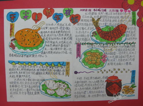 初中生手抄报，年夜饭的营养之旅