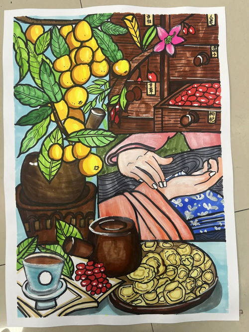 营养金字塔儿童画，色彩斑斓的健康指南