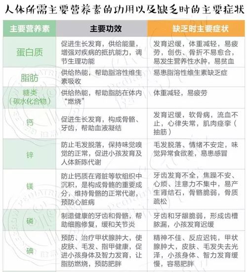 宝宝健康成长的秘密，常见食物营养素一览表